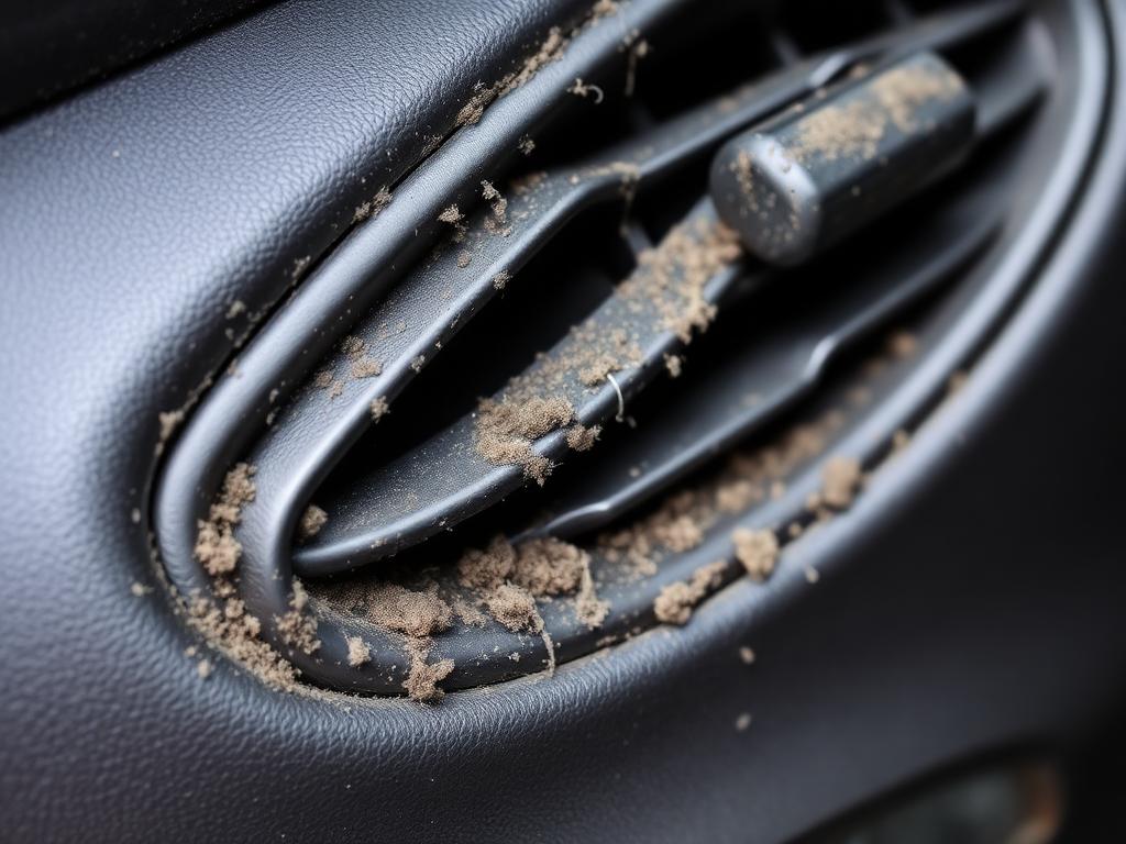 Plastiques et aérateurs — détail des recoins — avant nettoyage AJ ÉCLAT